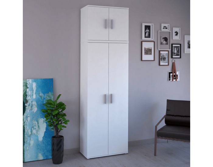 Dvojdverová šatníková skriňa Servo Typ 5 - biela