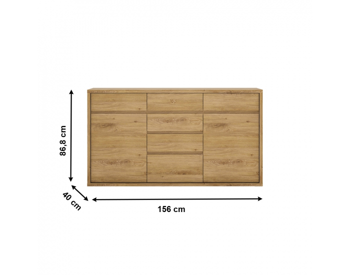 Dvojdverová komoda so zásuvkami Sheldon Typ 41 - dub shetland