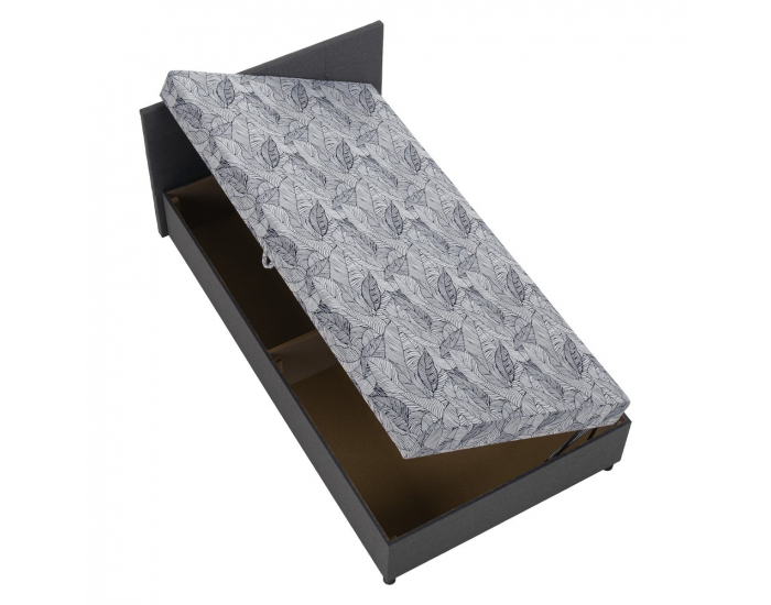 Jednolôžková posteľ (váľanda) s úložným priestorom Sherin 110 - sivá / vzor