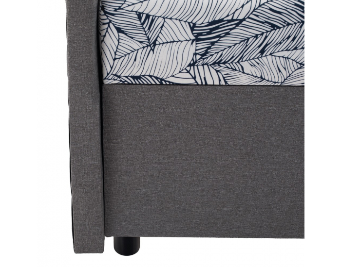 Jednolôžková posteľ (váľanda) s úložným priestorom Sherin 110 - sivá / vzor