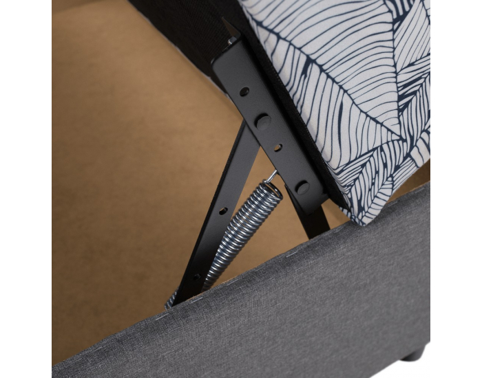 Jednolôžková posteľ (váľanda) s úložným priestorom Sherin 110 - sivá / vzor