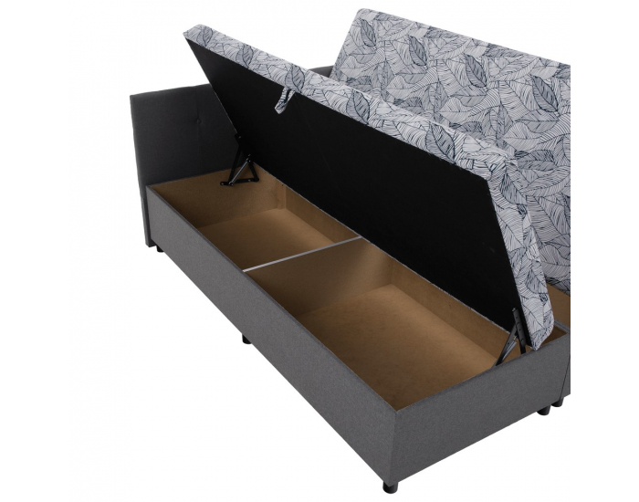 Čalúnená manželská posteľ s úložným priestorom Sherin 160 - sivá / vzor