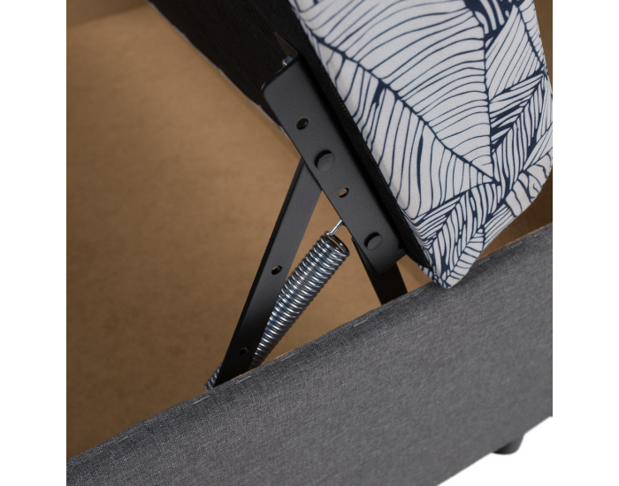 Čalúnená manželská posteľ s úložným priestorom Sherin 160 - sivá / vzor