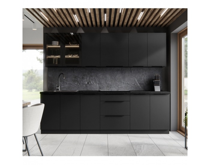 Horná kuchynská skrinka Siber 30 G-72 1F - čierna