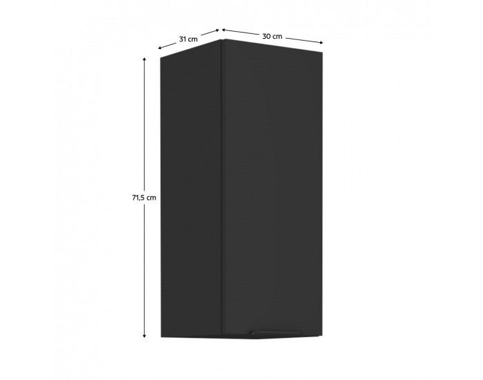 Horná kuchynská skrinka Siber 30 G-72 1F - čierna