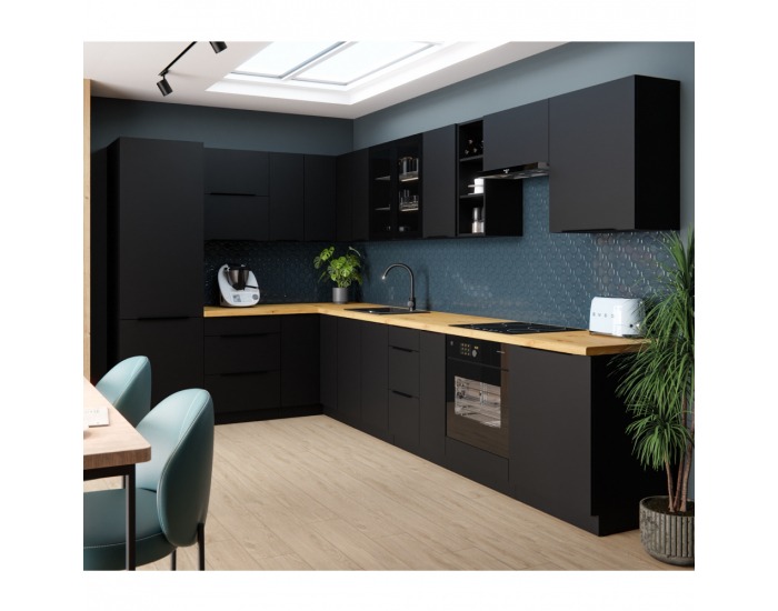 Horná kuchynská skrinka Siber 30 G-90 1F - čierna