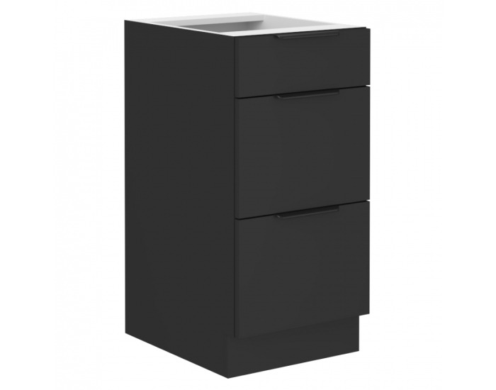 Dolná kuchynská skrinka Siber 40 D 3S BB - čierna