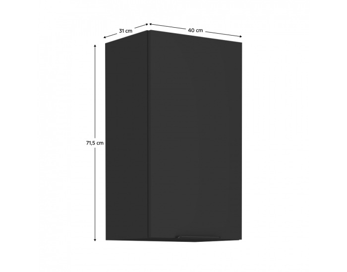 Horná kuchynská skrinka Siber 40 G-72 1F - čierna