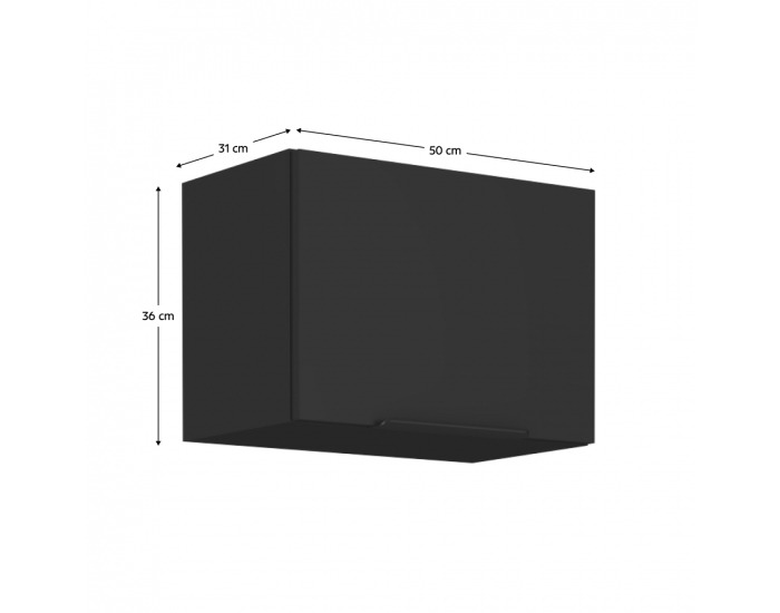 Horná kuchynská skrinka Siber 50 GU-36 1F - čierna