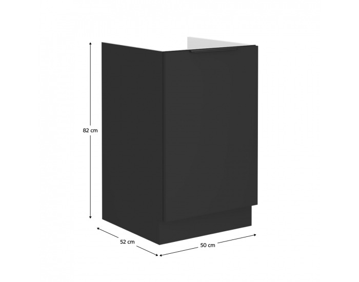 Drezová kuchynská skrinka Siber 50 ZL 1F BB - čierna