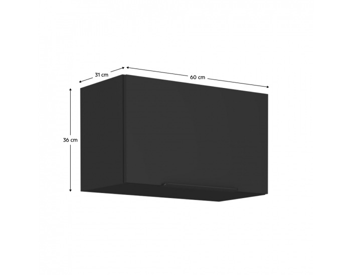 Horná kuchynská skrinka Siber 60 GU-36 1F - čierna