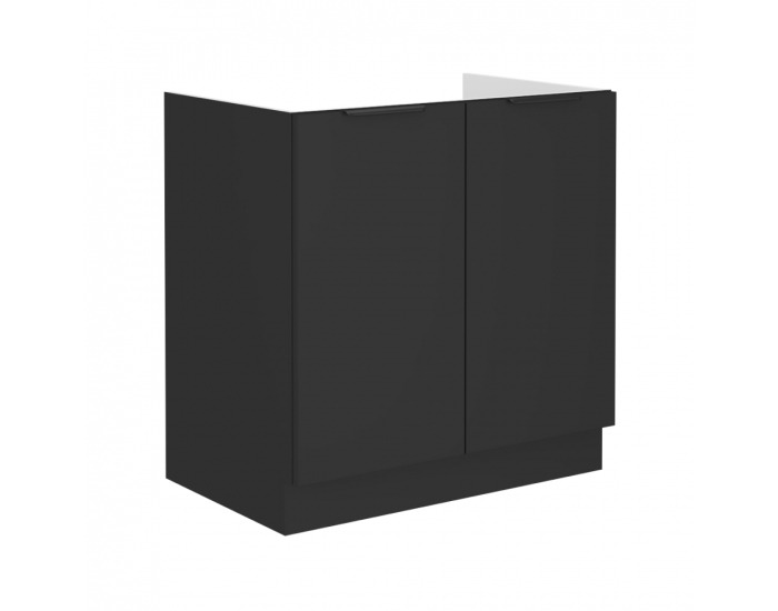 Drezová kuchynská skrinka Siber 80 ZL 2F BB - čierna