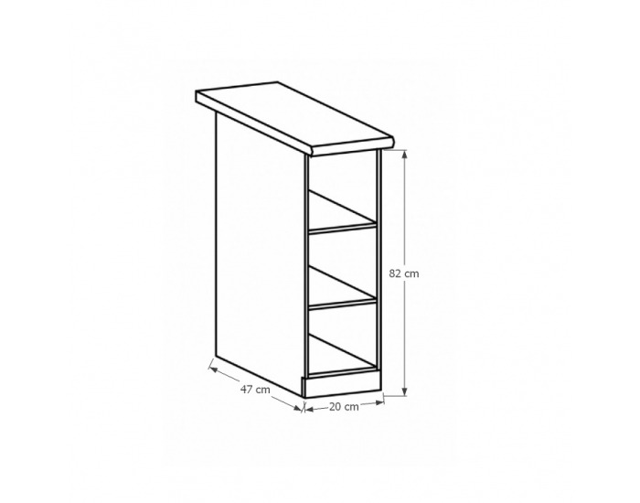 Dolná kuchynská skrinka Sicilia D20P - biela