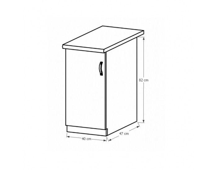 Dolná kuchynská skrinka Sicilia D40 L - orech Milano