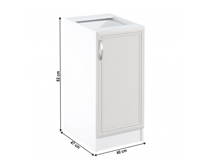 Dolná kuchynská skrinka Sicilia D40 P - biela / sosna Andersen