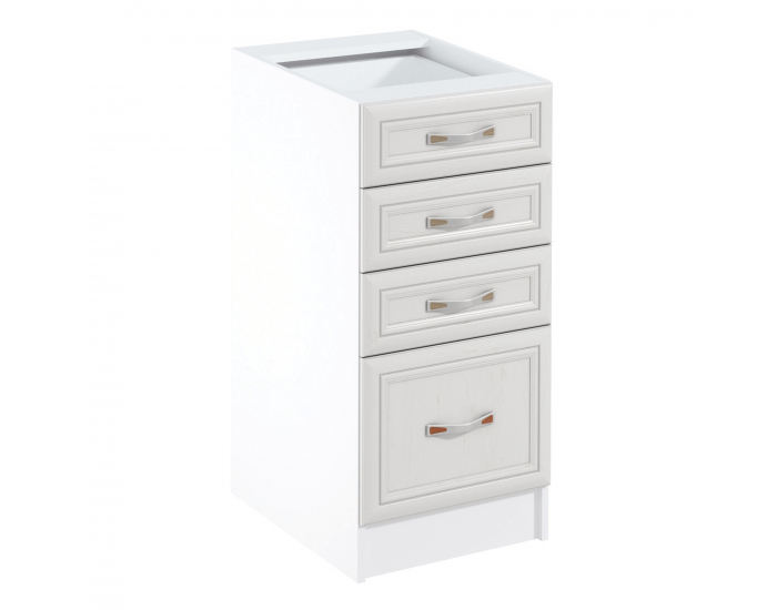 Dolná kuchynská skrinka Sicilia D40S4 - biela / sosna Andersen