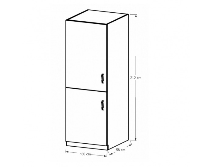Rustikálna kuchynská skrinka na chladničku Sicilia D60ZL L - orech Milano
