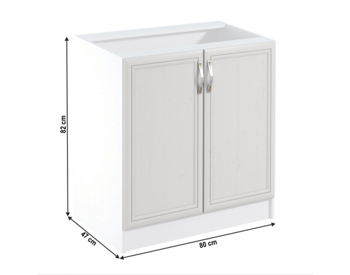 Dolná kuchynská skrinka Sicilia D80 - biela / sosna Andersen