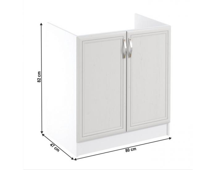 Drezová kuchynská skrinka Sicilia D80Z - biela / sosna Andersen