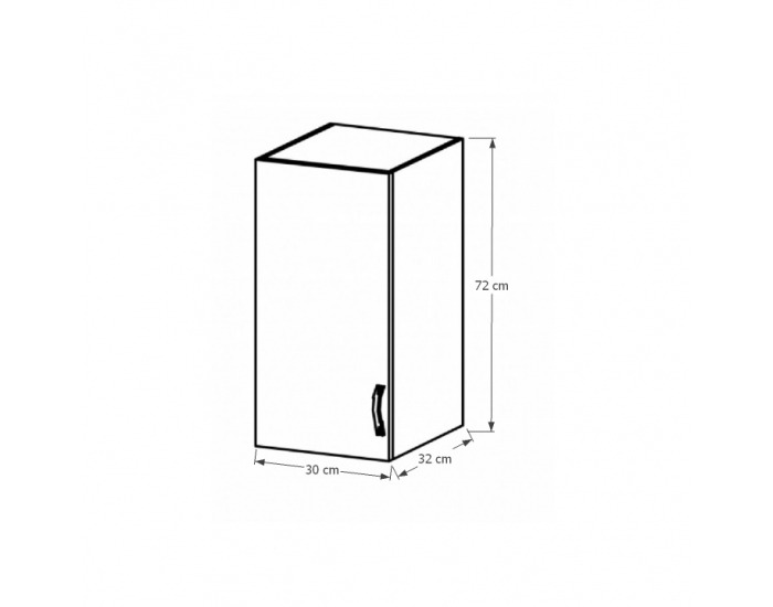 Horná kuchynská skrinka Sicilia G30 L - biela / sosna Andersen
