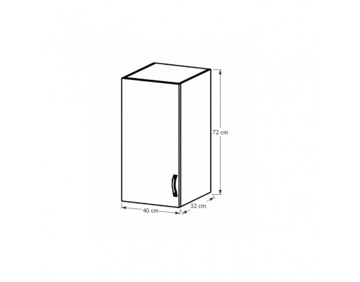 Horná kuchynská skrinka Sicilia G40 L - biela / sosna Andersen