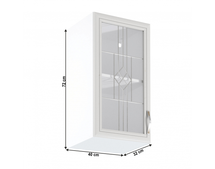 Horná kuchynská skrinka Sicilia G40S L - biela / sosna Andersen