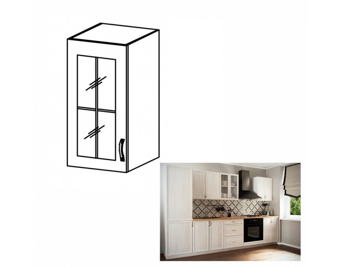 Horná kuchynská skrinka Sicilia G40S L - biela / sosna Andersen