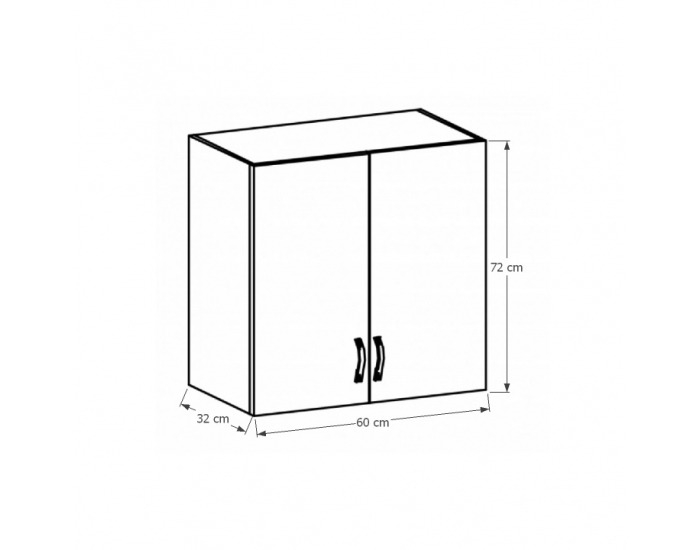 Horná kuchynská skrinka Sicilia G60 - biela / sosna Andersen