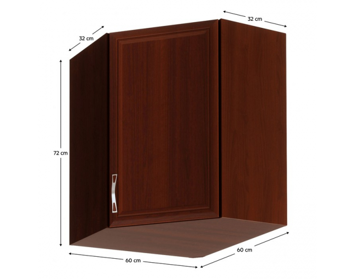 Horná rohová kuchynská skrinka Sicilia G60N - orech Milano