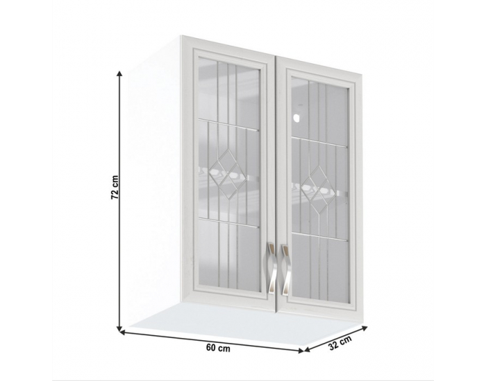 Horná kuchynská skrinka Sicilia G60S - biela / sosna Andersen