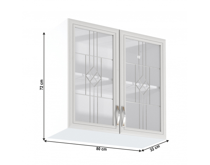 Horná kuchynská skrinka Sicilia G80S - biela / sosna Andersen
