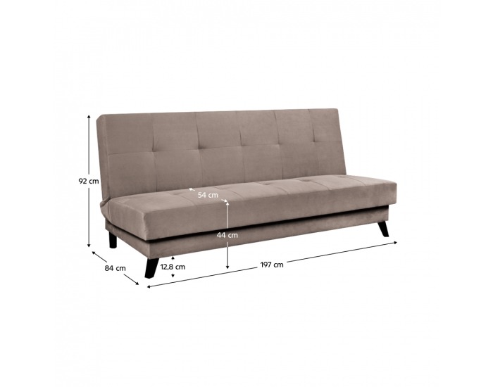 Rozkladacia pohovka s úložným priestorom Side - sivohnedá (taupe)