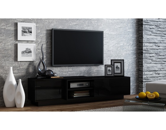 TV stolík Sigma 1E - čierna / čierny lesk