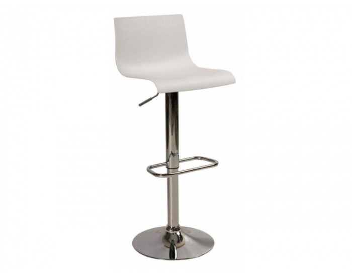 Barová stolička C-338 - biela / chróm