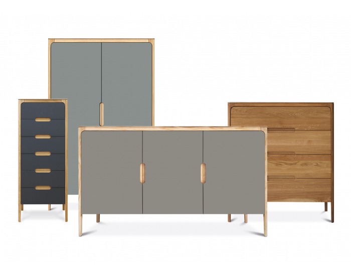 Šatníková skriňa Como 2D2S - jadrový buk olejovaný