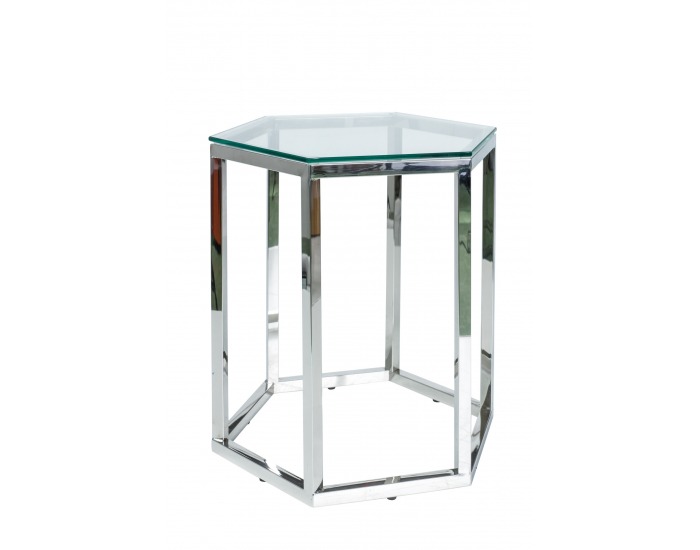 Konferenčný stolík Conti - priehľadná / strieborná