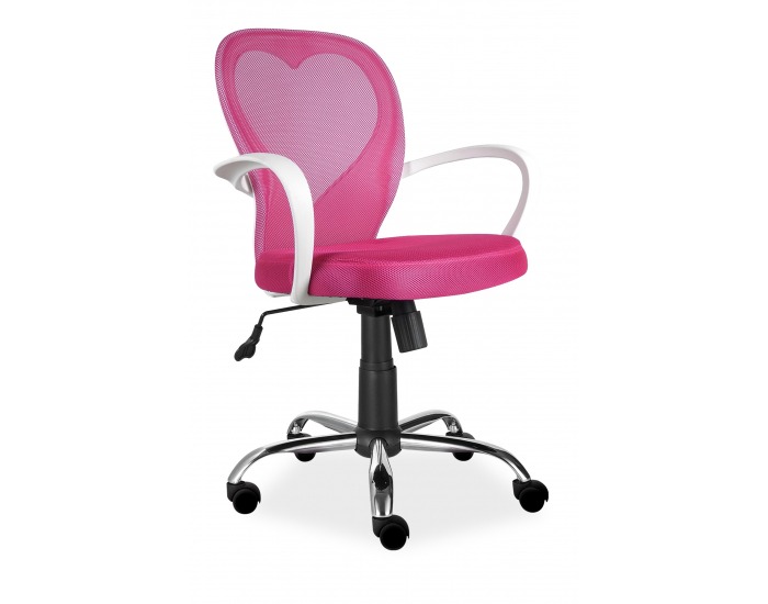 Detská stolička na kolieskach s podrúčkami Daisy - ružová