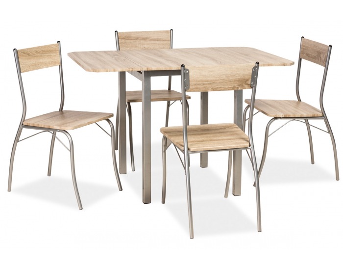 Jedálenský set Gobi - hliník / dub sonoma