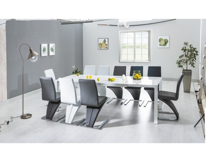 Rozkladací jedálenský stôl Lugano - biely lak