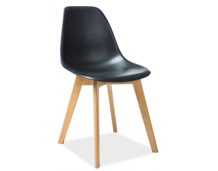 Jedálenská stolička Moris - čierna / buk