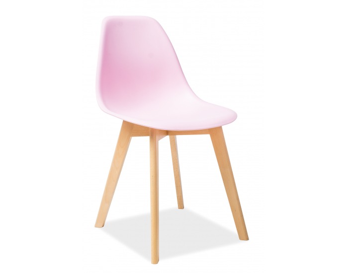 Jedálenská stolička Moris - ružová / buk