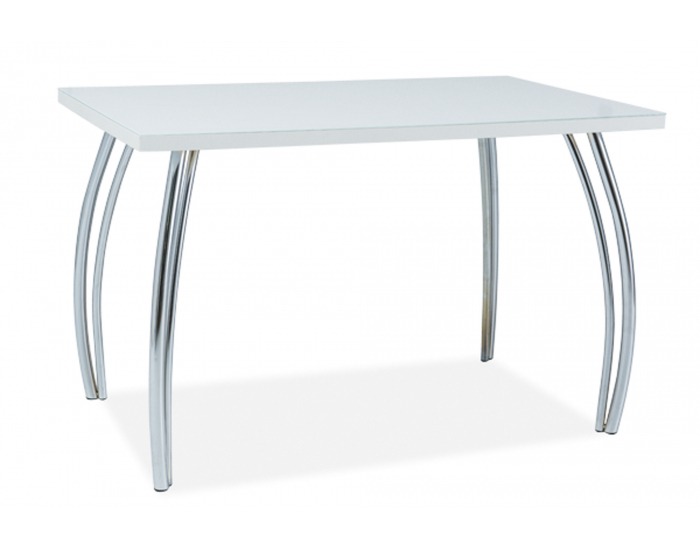 Jedálenský stôl SK-2 - biely lesk / chróm