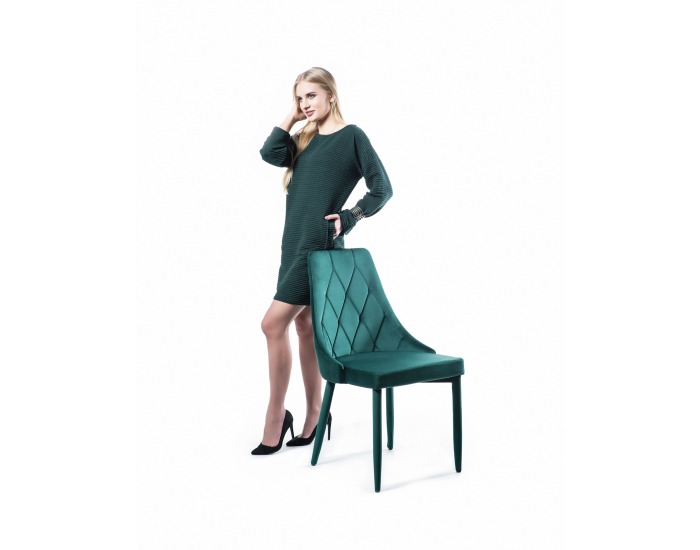 Jedálenská stolička Trix Velvet - zelená