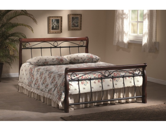 Rustikálna dvojlôžková posteľ s roštom Venecja BIS 140 - čerešna antická