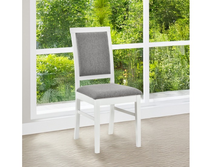 Jedálenská stolička Silven - biela / sivá