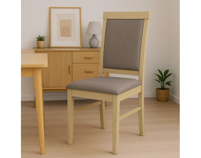 Jedálenská stolička Silven - prírodná / tmavohnedá