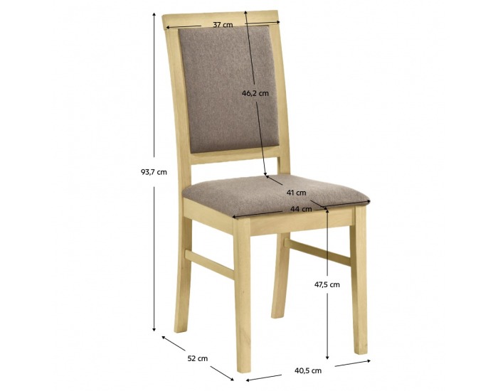 Jedálenská stolička Silven - prírodná / tmavohnedá