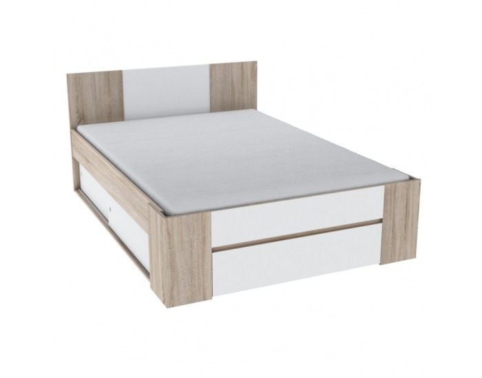 Posteľový rám Sirius 140 140x200 cm - dub sonoma / biela