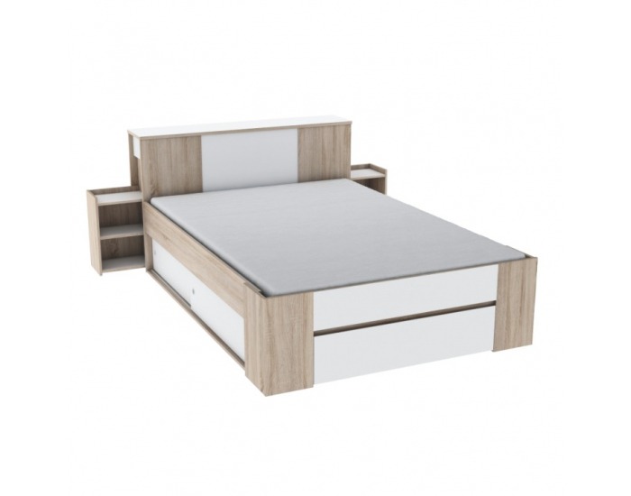 Posteľový rám Sirius 140 140x200 cm - dub sonoma / biela