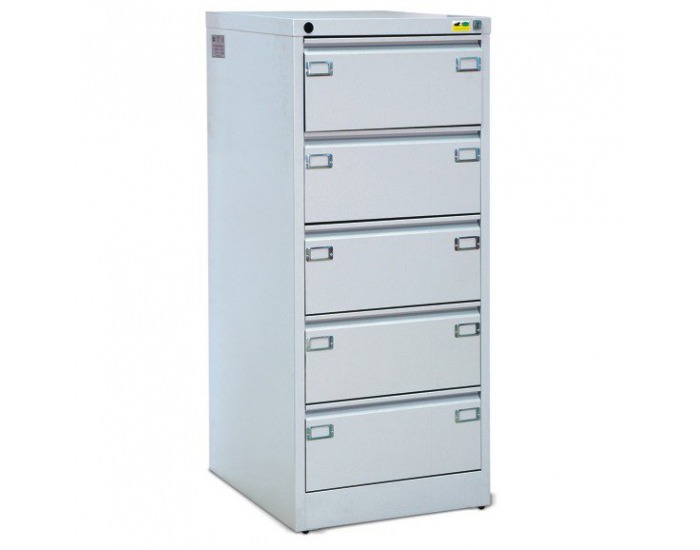 Kovová kartotéková skriňa SK-A5/5/2 - svetlosivá